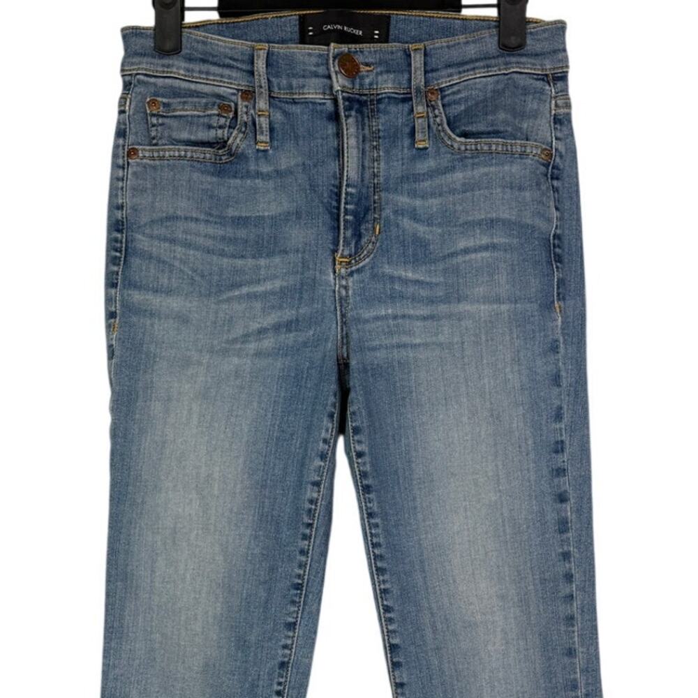 Calvin Rucker Vintage Cropped See The Love Mid Rise Jeans 5 Pocket 28 Light Wash - Picture 3 of 15